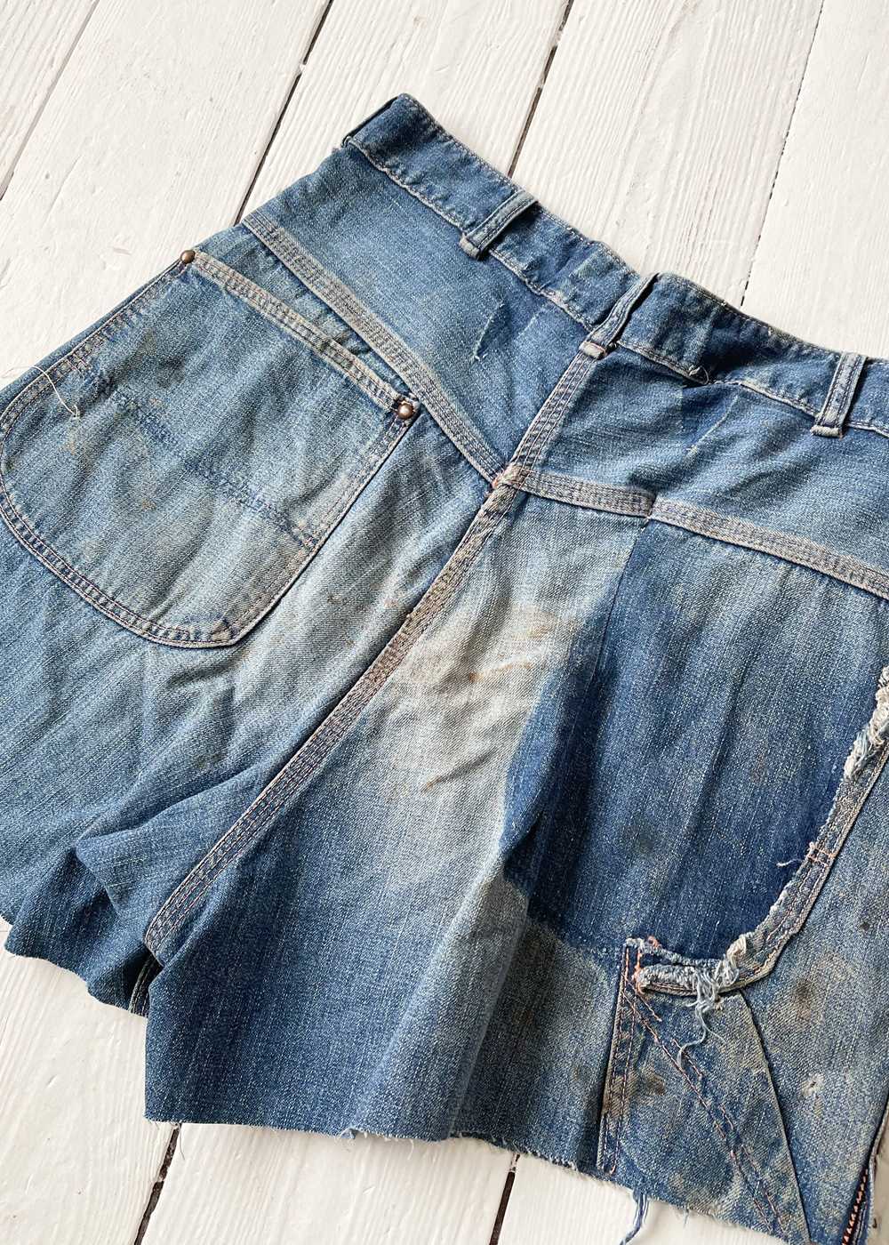 Vintage 1950s Carpenter Jeans Cut Off Shorts - image 3