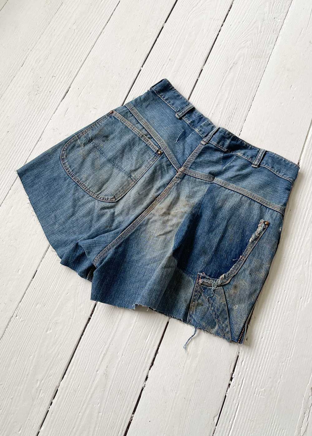 Vintage 1950s Carpenter Jeans Cut Off Shorts - image 4