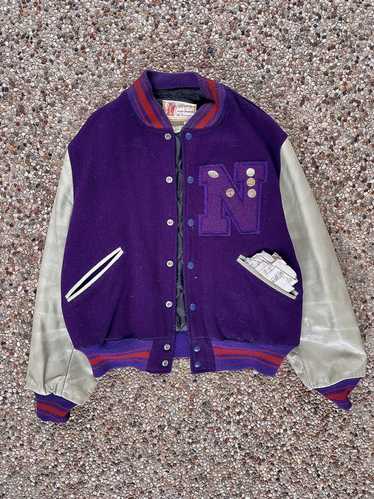 Vintage 70's College Varsity Jacket w/ Original N… - image 1