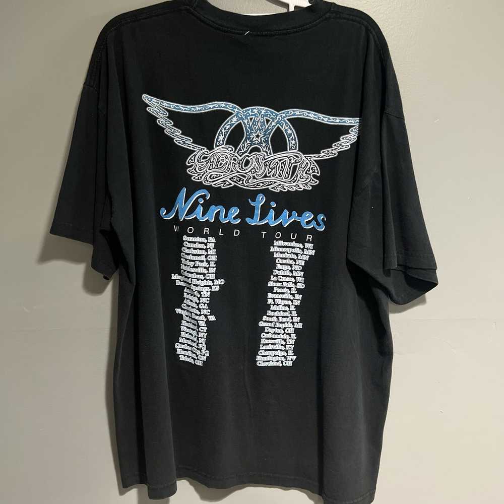 Band Tees × Vintage Aerosmith 1997 nine lives roc… - image 2