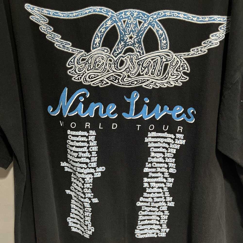 Band Tees × Vintage Aerosmith 1997 nine lives roc… - image 4