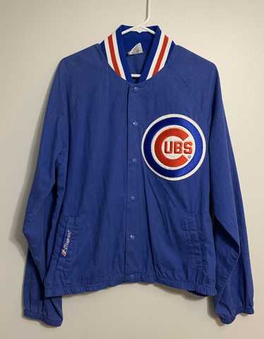 Chicago Cubs Vintage 90's Majestic Button Up Sewn Patch Pin Striped Je –  thefuzzyfelt