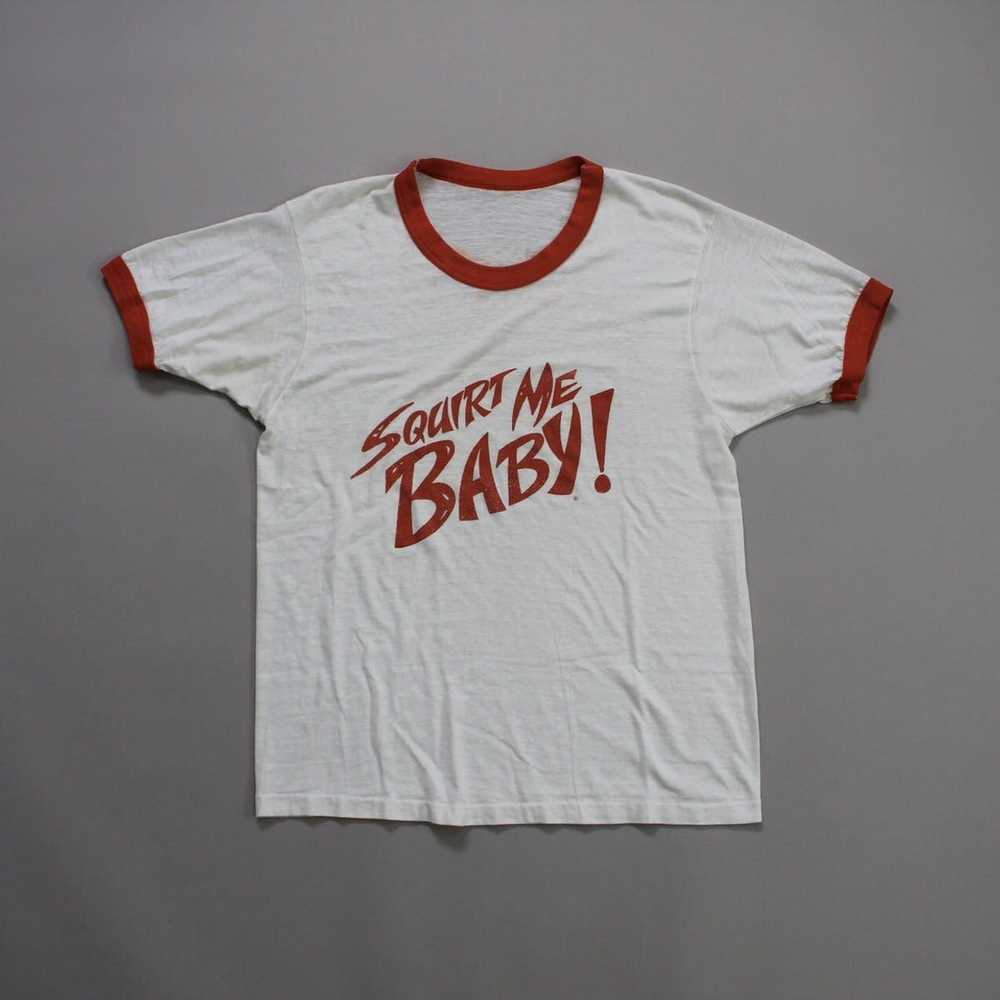 Vintage 80s Paper Thin Squirt Me Baby Raglan Tee - image 1