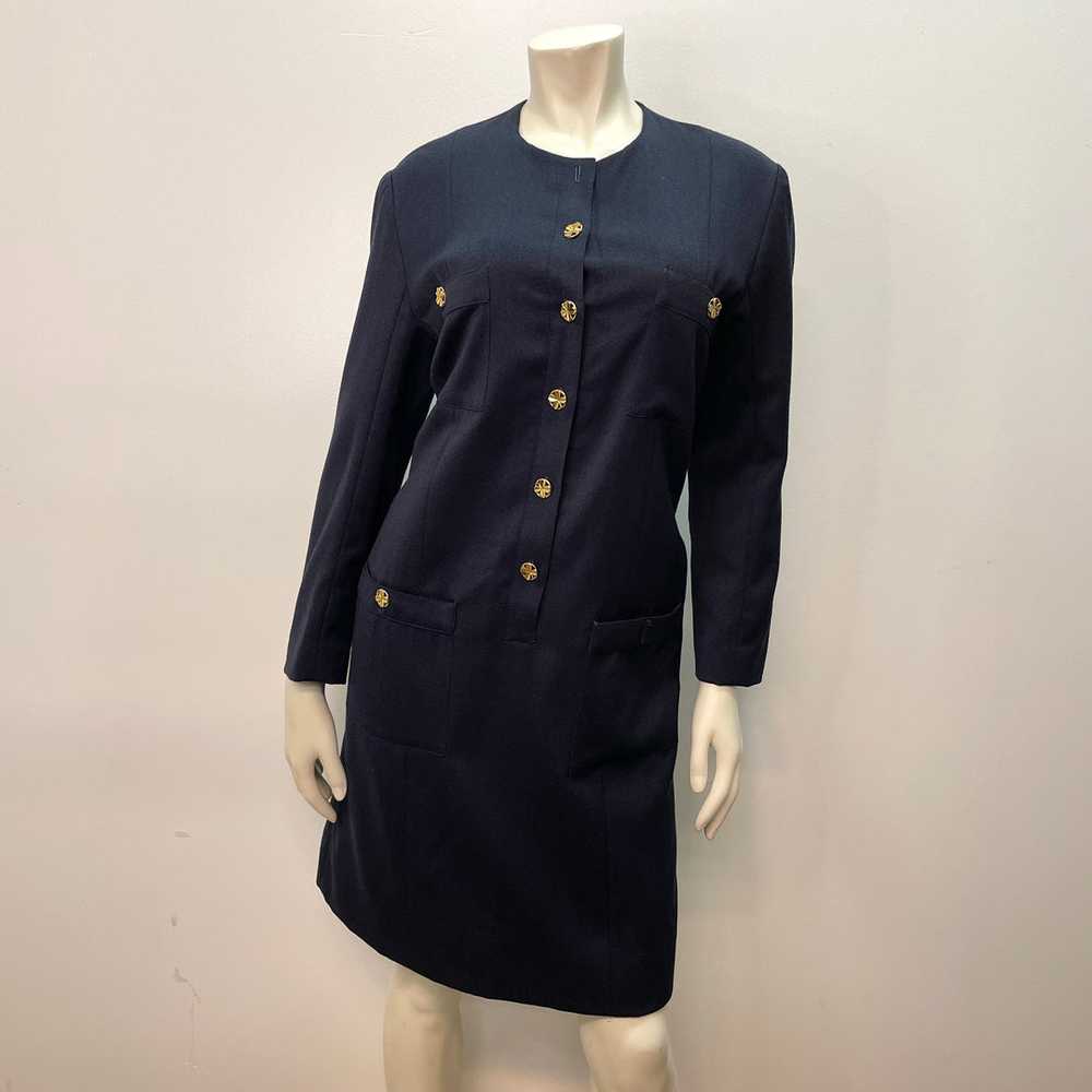 Chanel Boutique Vintage Designer Wool Dress with … - image 1