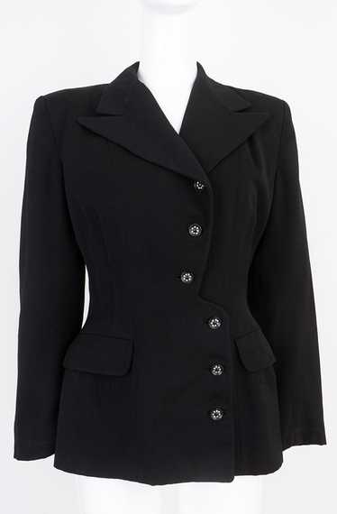 1940s Black Gabardine Fitted Jacket