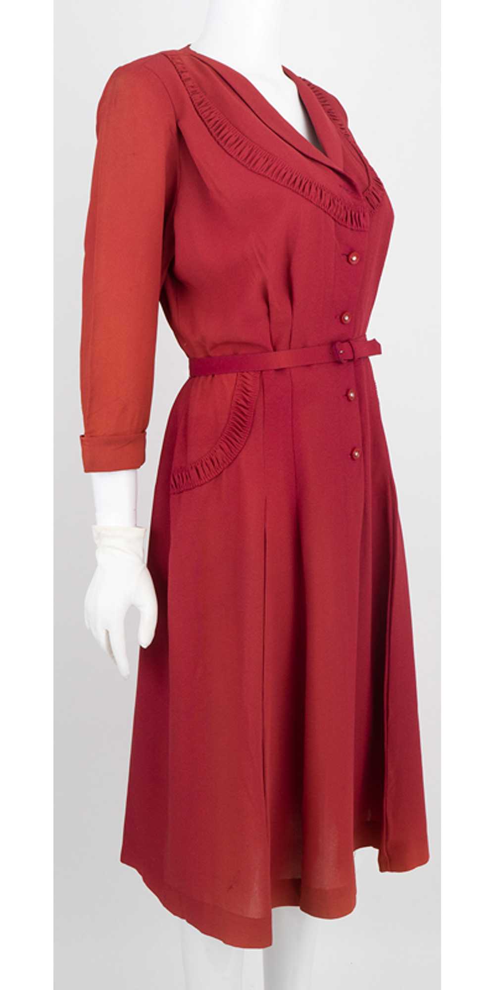 1940s Rayon Crepe Cocktail Dress - image 1