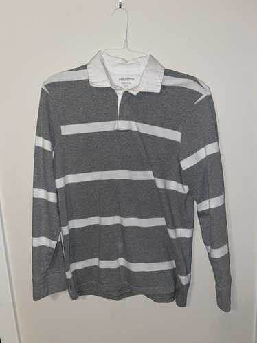 Joe Fresh × Nordstrom White and Grey Rugby Polo L/