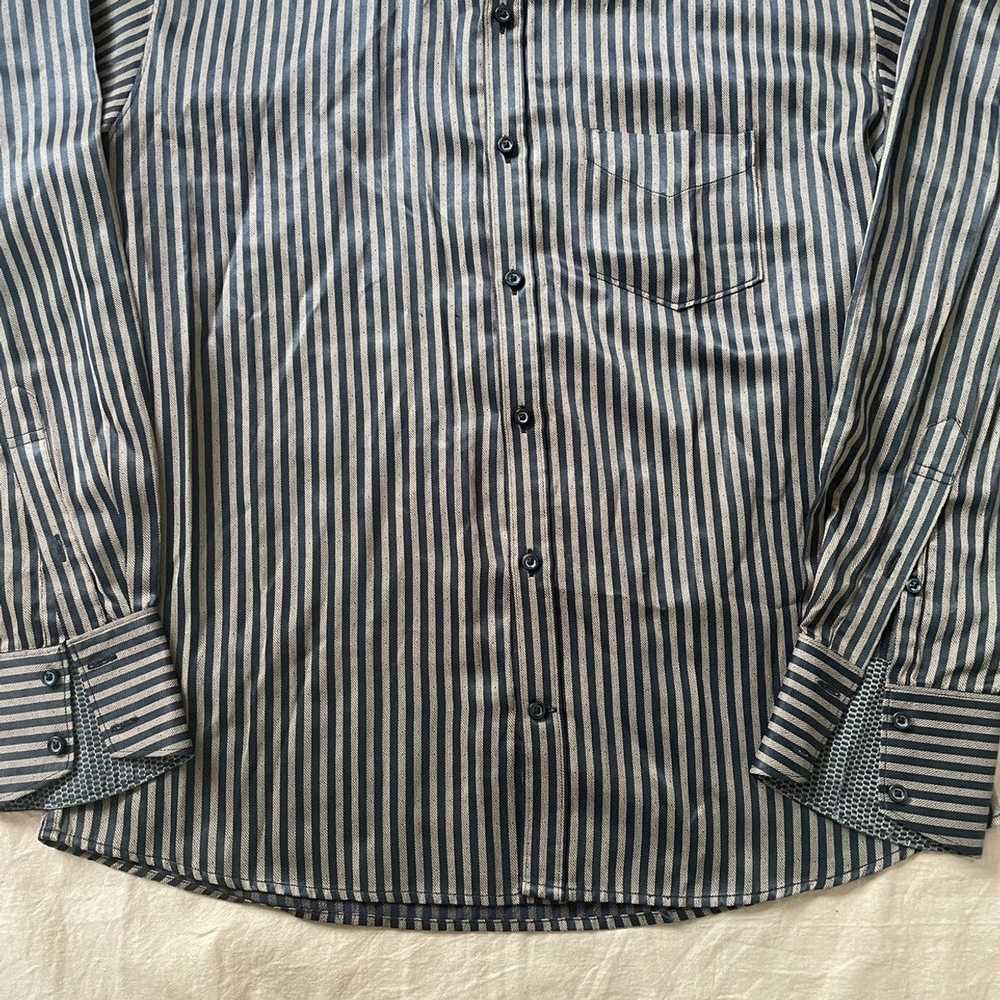 Rare × Very Rare × Vintage Silk like Striped Butt… - image 10