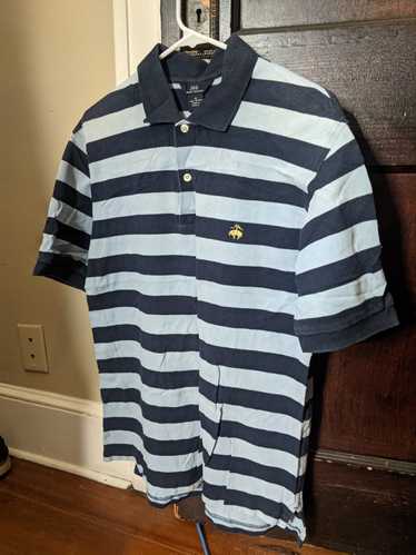 Brooks Brothers 346 blue striped logo polo shirt