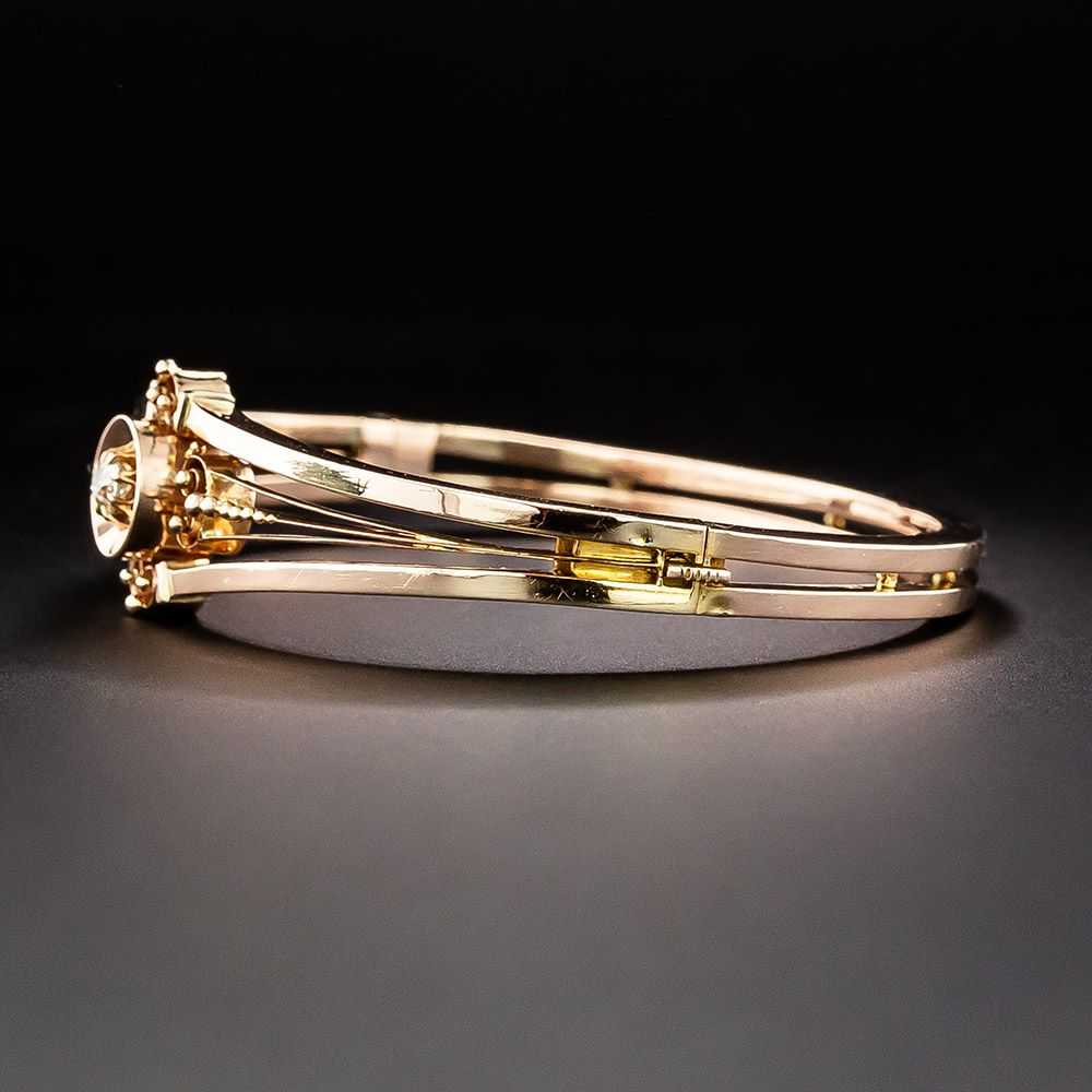 Victorian Rose Gold Diamond Bangle Bracelet - image 2