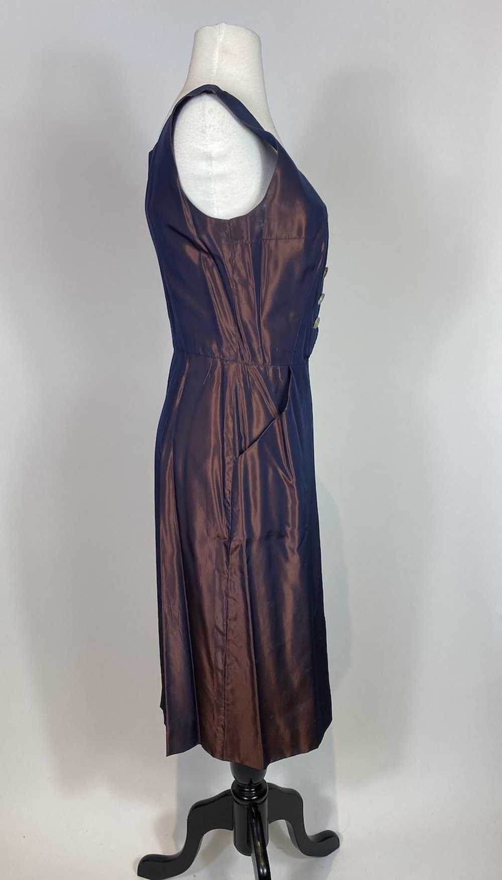 1950s Brown Silk Taffeta Dress and Jacket Set - image 4