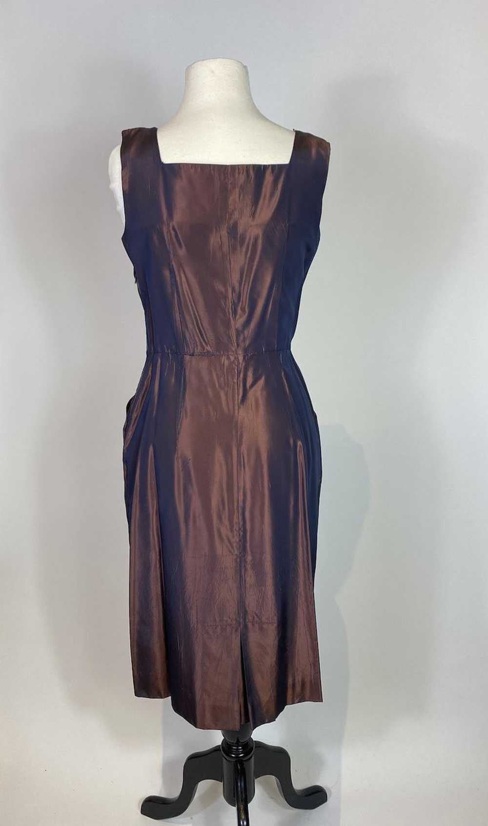 1950s Brown Silk Taffeta Dress and Jacket Set - image 5