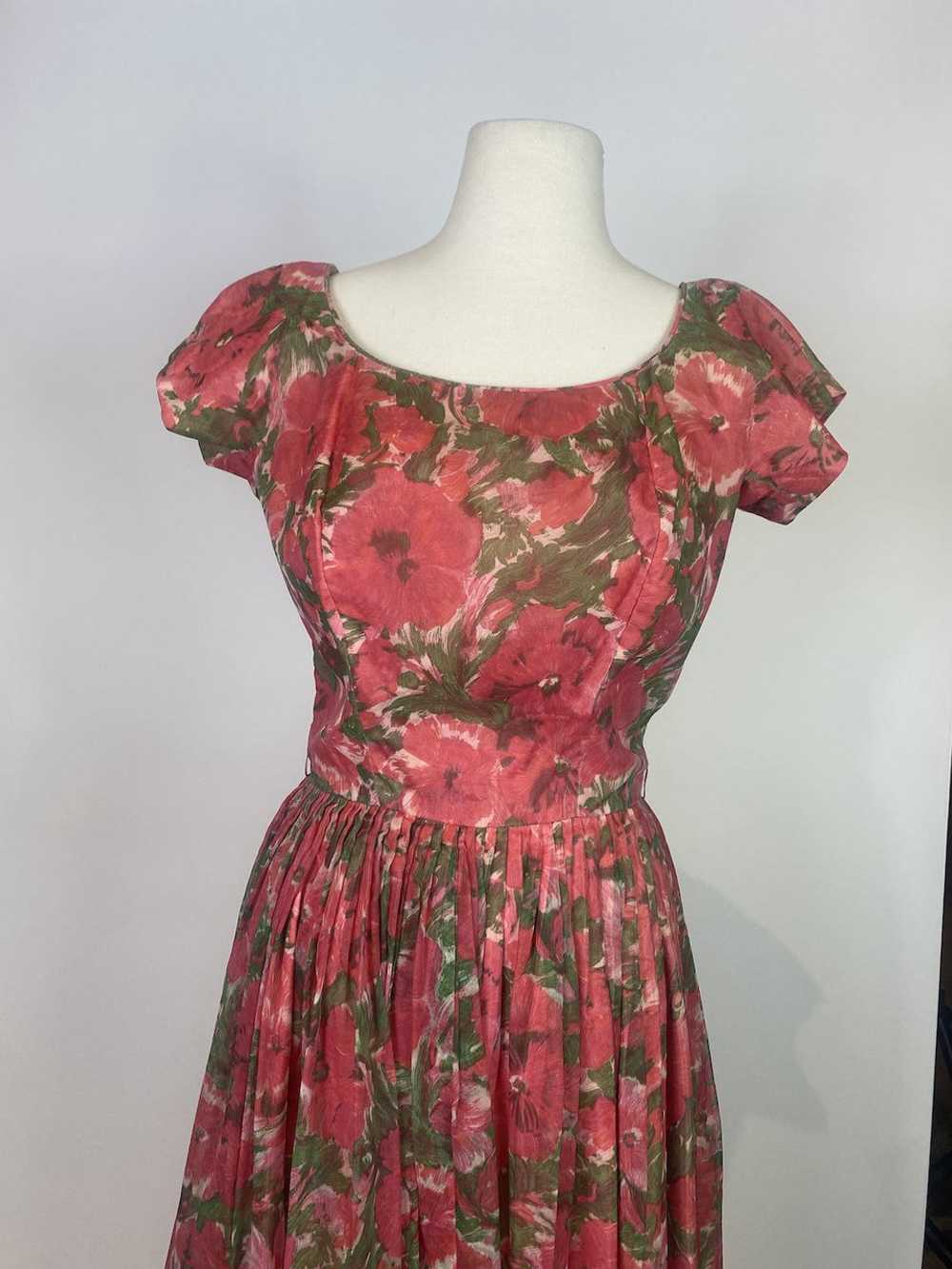1950s Gigi Young Layered Floral Swing Dress - image 2