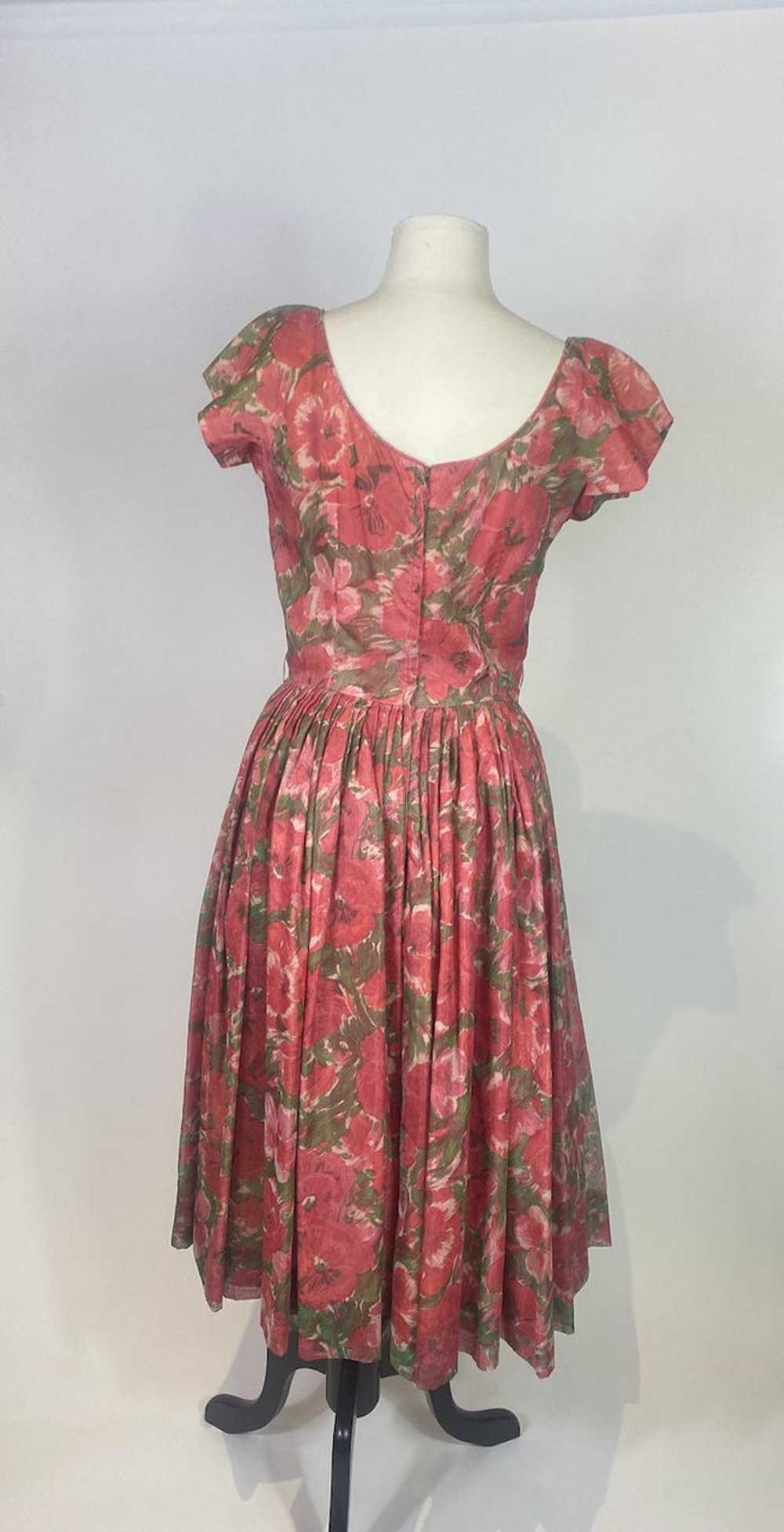 1950s Gigi Young Layered Floral Swing Dress - image 4