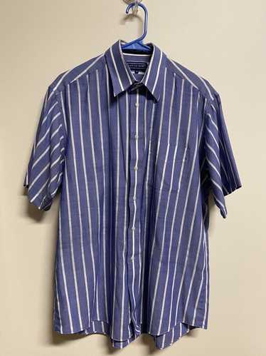 Savile Row Blue/White Striped Button-Up - Savile R