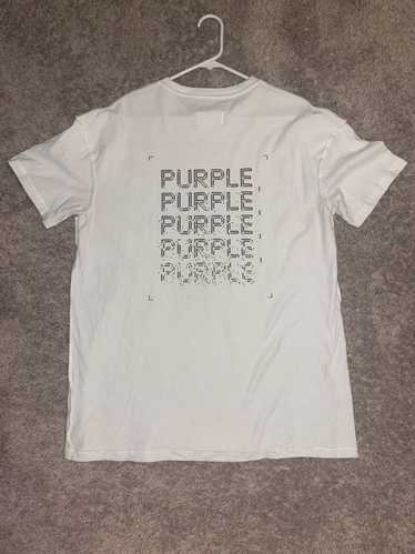 Purple PURPLE BRAND WHITE TEE PIXEL PATTERN