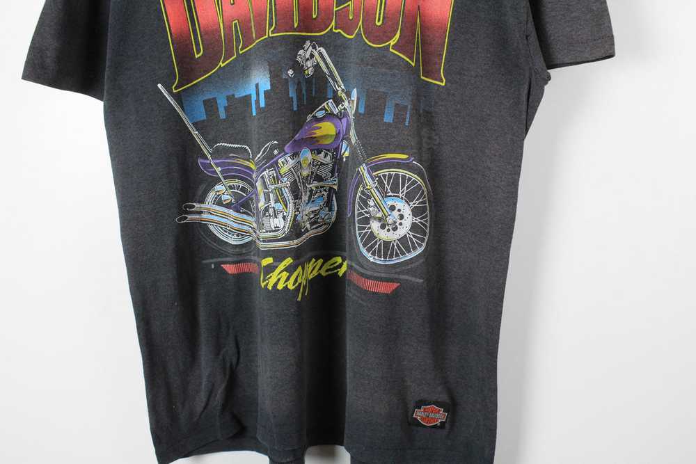 Vintage 1988 Harley Davidson Chopper T-Shirt XSma… - image 4