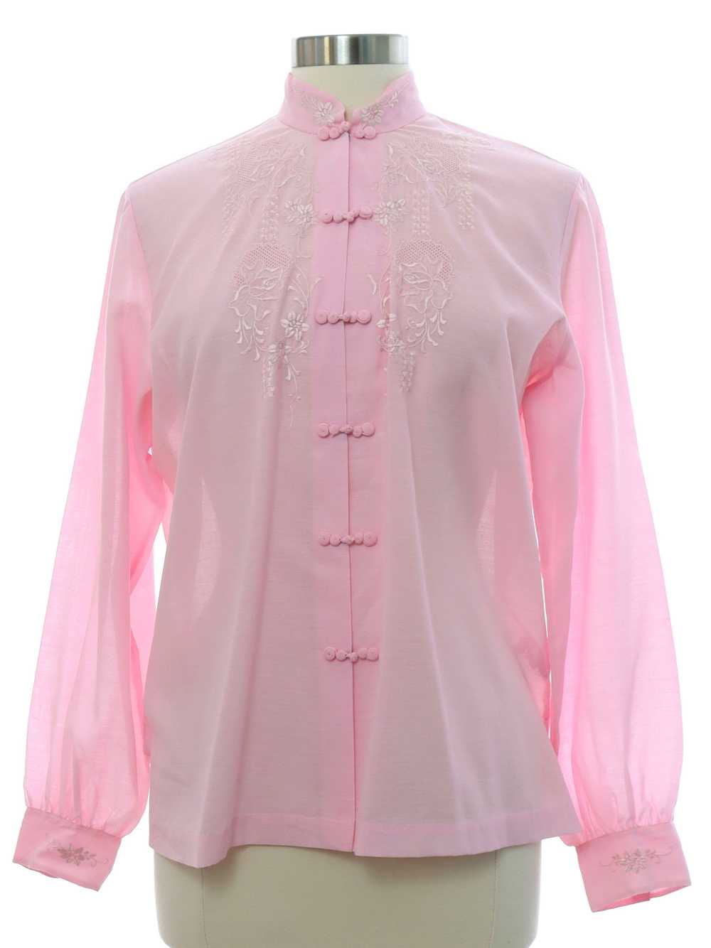 1980's Lily Womens Cheongsam Style Tunic Shirt - image 1