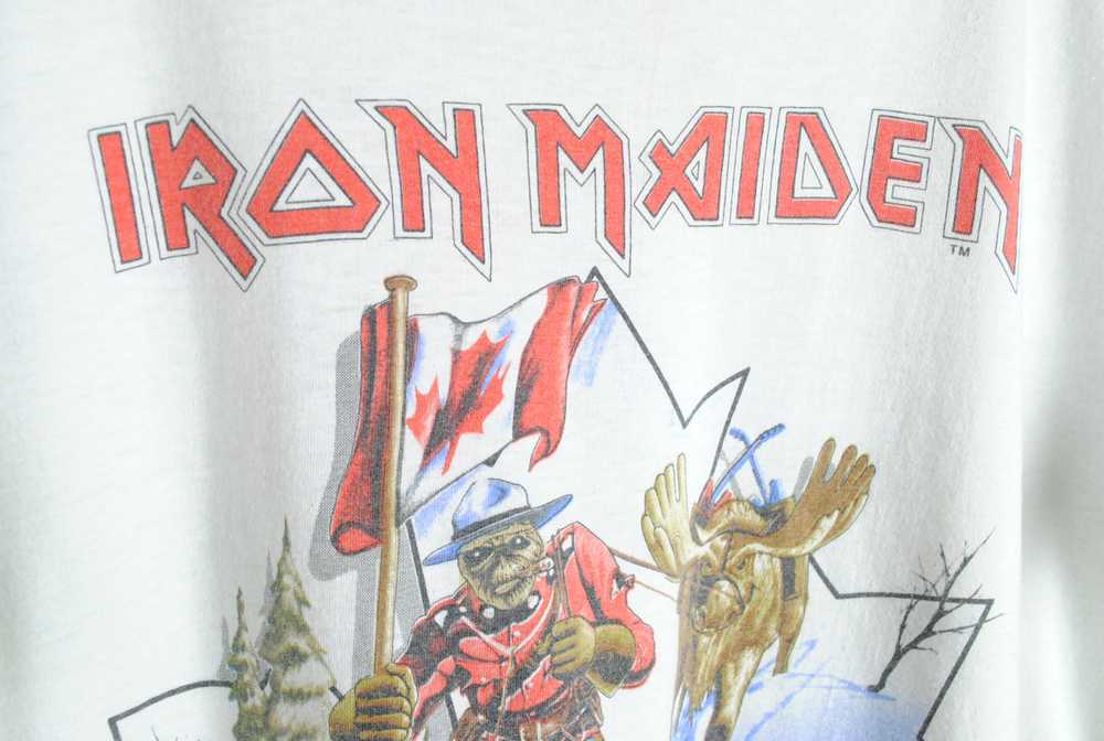 Vintage Iron Maiden Canadian Slavery 1984 Tour T-… - image 3