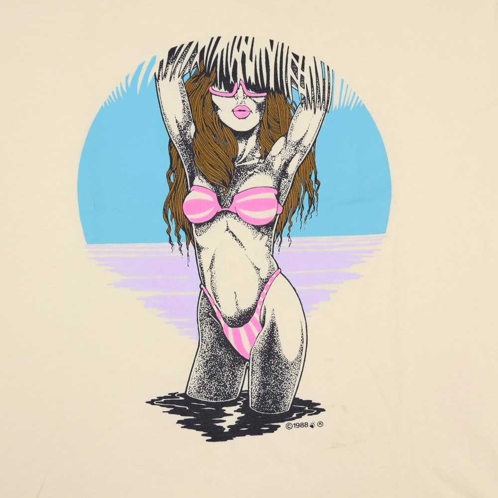 Art × Tee × Vintage Vintage 80s Bikini Girl Art T… - image 2
