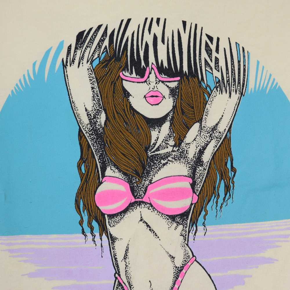 Art × Tee × Vintage Vintage 80s Bikini Girl Art T… - image 3