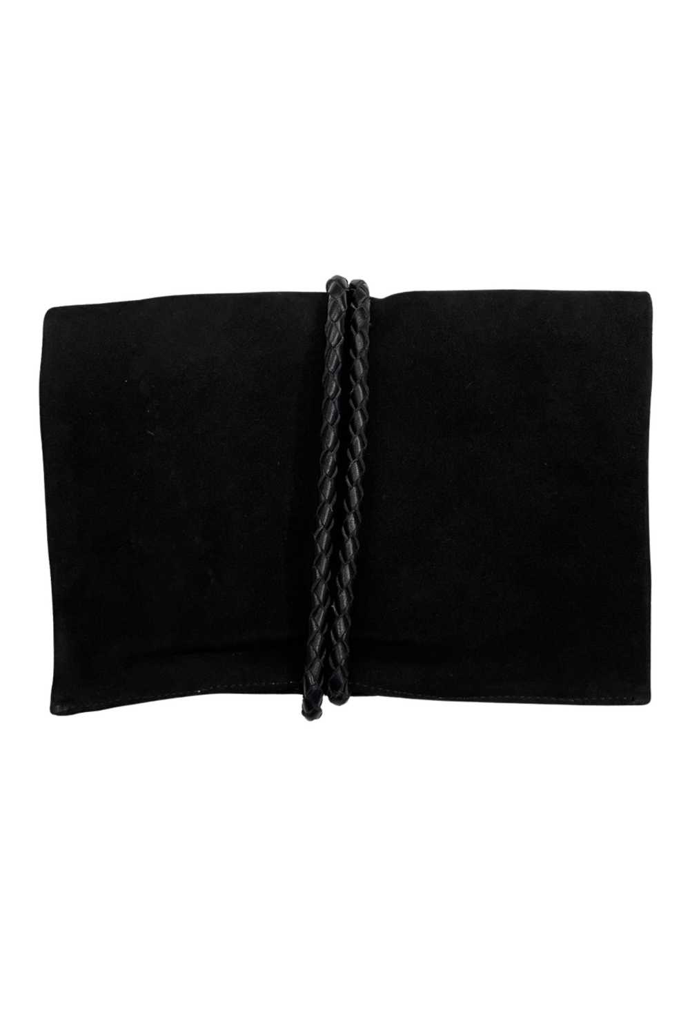 HELMUT LANG BLACK SUEDE FOLD OVER CLUTCH BAG WITH… - image 3