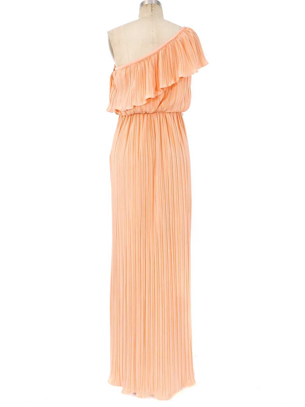 Peach Pleated One Shoulder Dress - image 4
