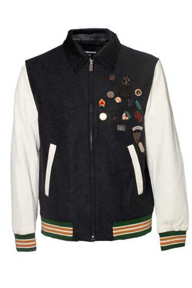 Dsquared2 bomber jacket with leather sleeves