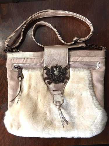 Playboy leather faux fur crossbody messenger bag p