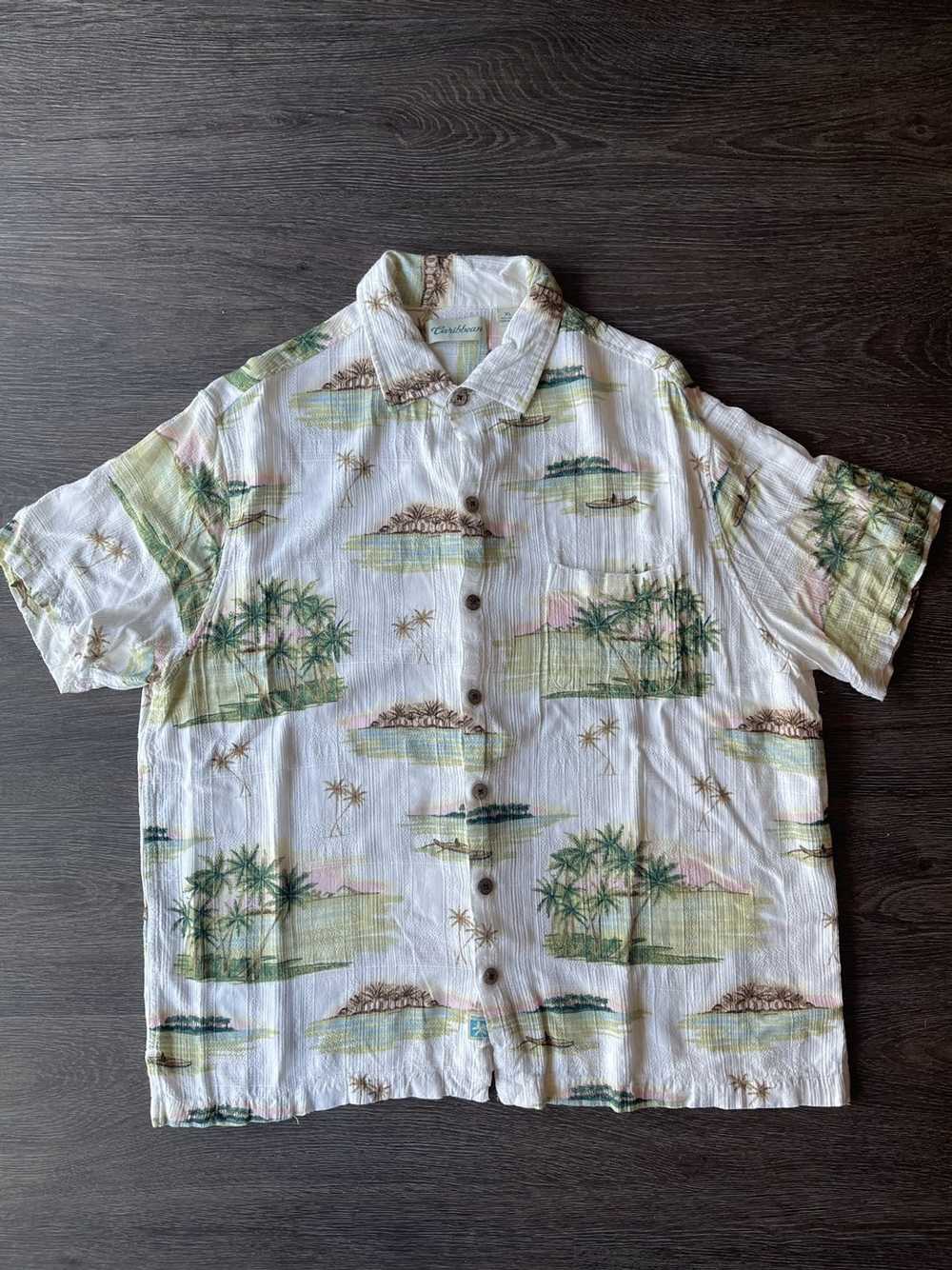 Caribbean Palm Tree Hawaiian Shirt - image 1