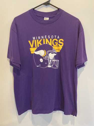 VTG MINNESOTA VIKINGS TRENCH T-SHIRT MENS XL PURPLE 90S SKOL -#215