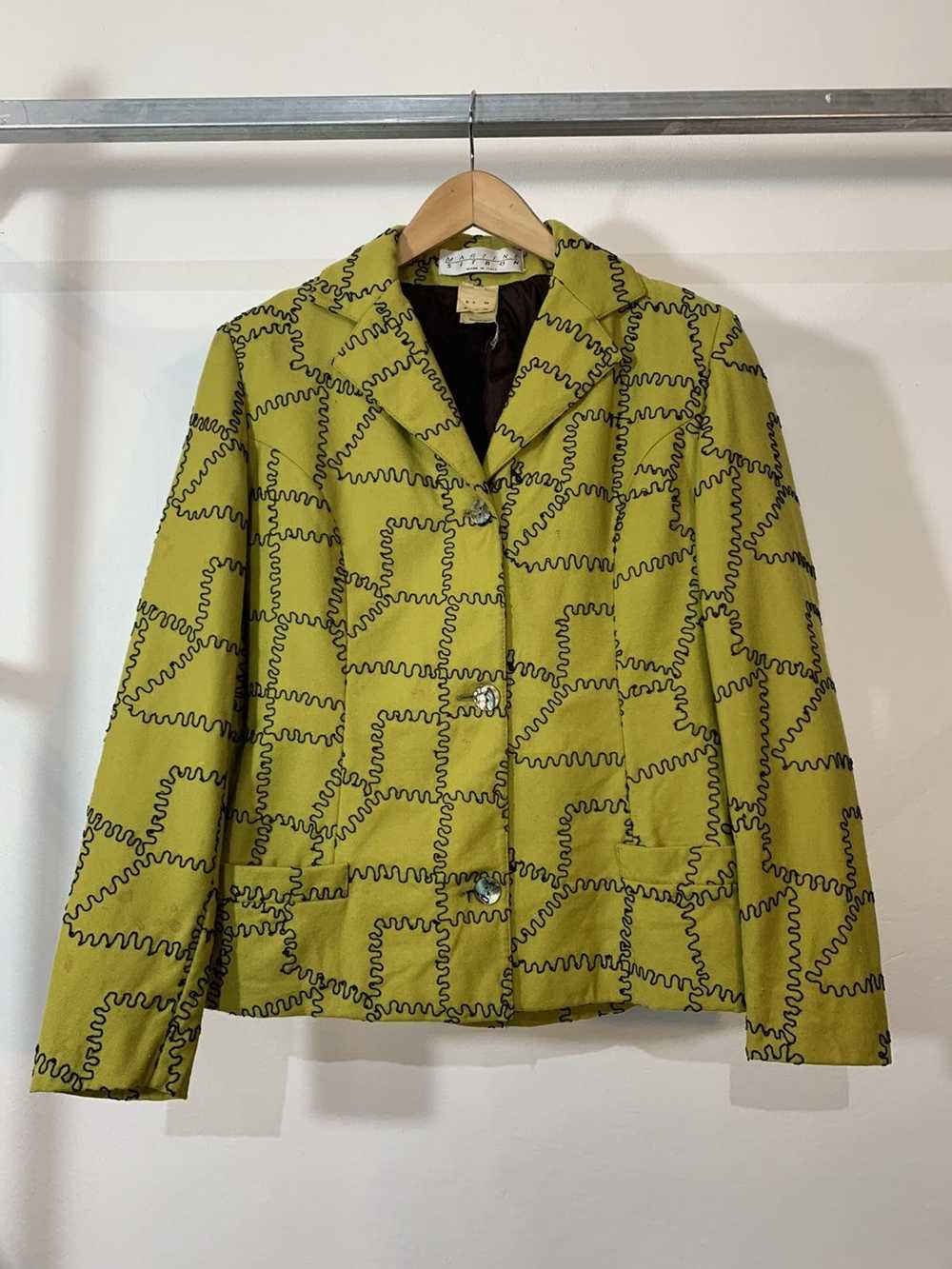 Martine Sitbon Martine Sitbon lime green blazer - image 1