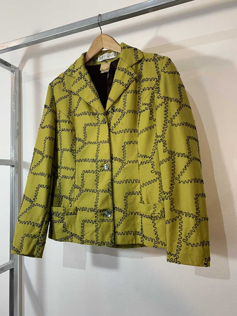 Martine Sitbon Martine Sitbon lime green blazer - image 3