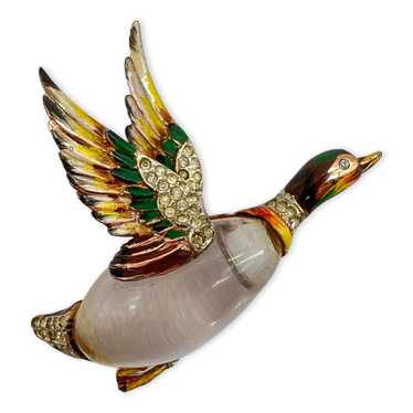 1944 Corocraft Sterling Mallard Duck Jelly Belly … - image 1