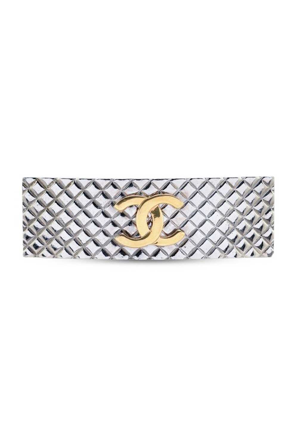 Chanel Rare Vintage 98P Silver Matelasse CC Logo … - image 1
