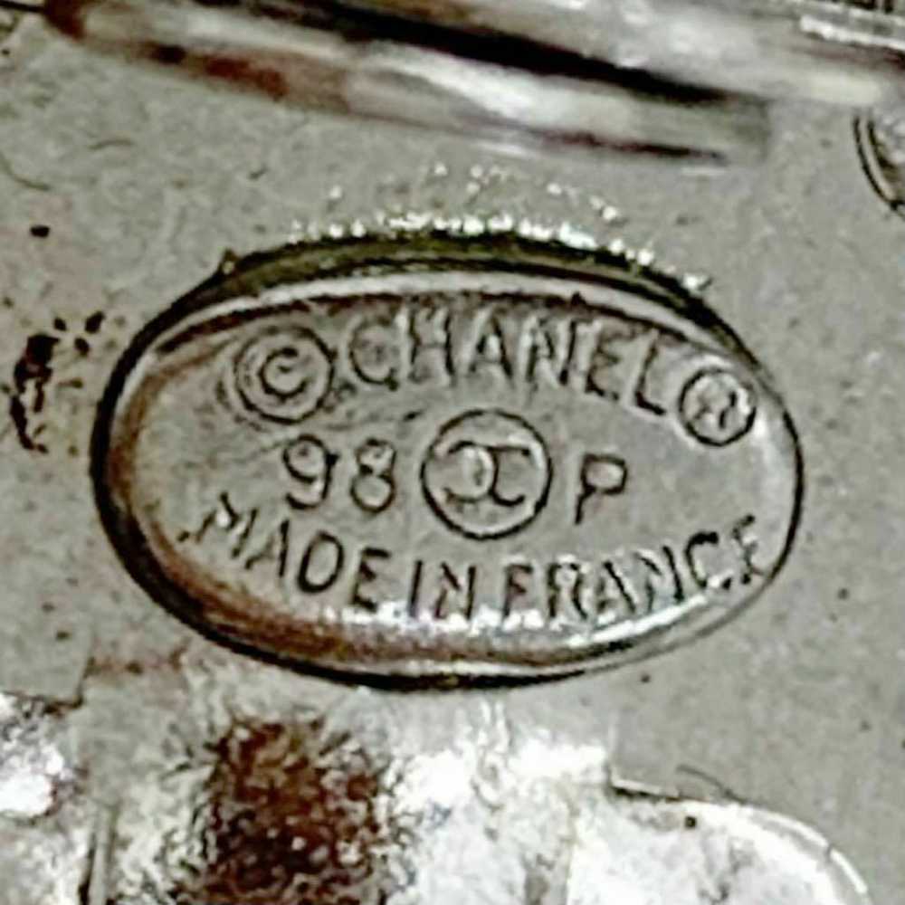 Chanel Rare Vintage 98P Silver Matelasse CC Logo … - image 3