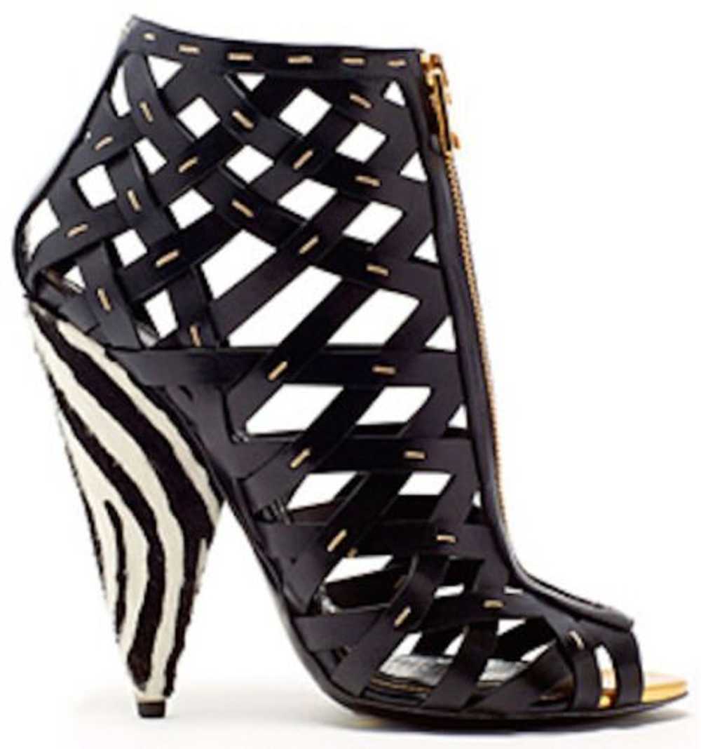 Tom Ford Hand-Stitched Lattice Leather Booties SZ… - image 1