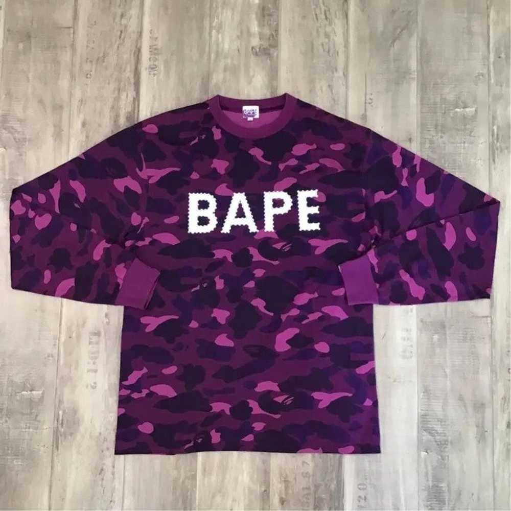 Bape, Swarovski Swarovski BAPE logo purple camo L… - image 1