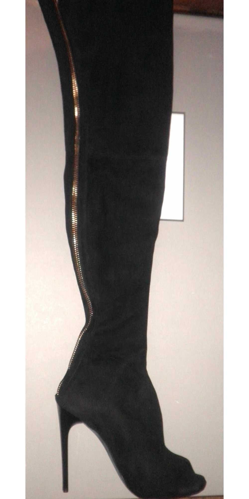 Tom Ford Suede Peep Toe OTK Boots SZ 40.5 = Fits … - image 4