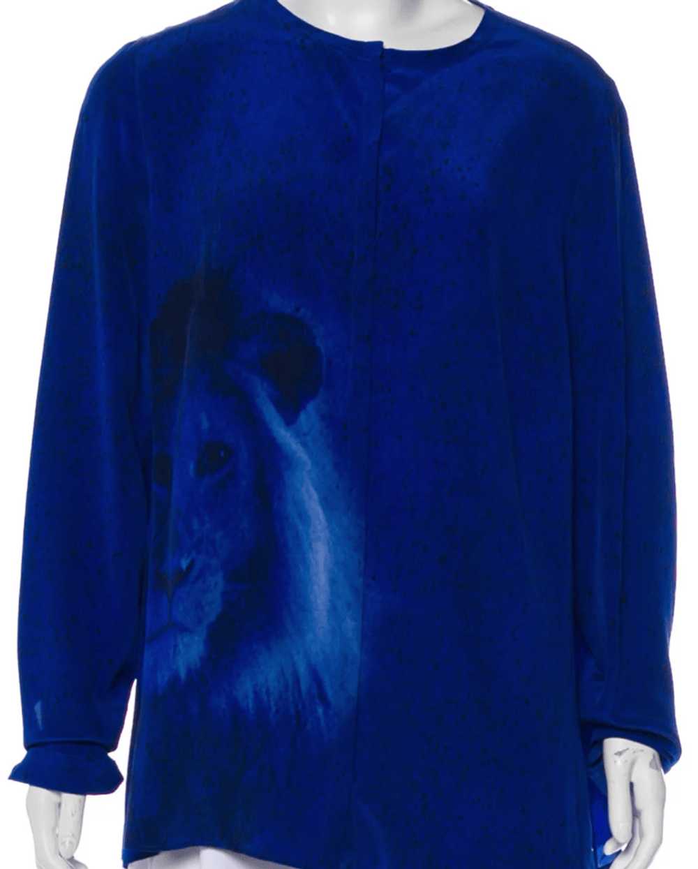 Akris Lion in the Night Print Silk Crepe Blouse S… - image 2