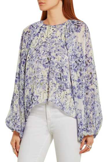 Giambattista Valli Pansy Floral Print Blouse SZ 4… - image 1