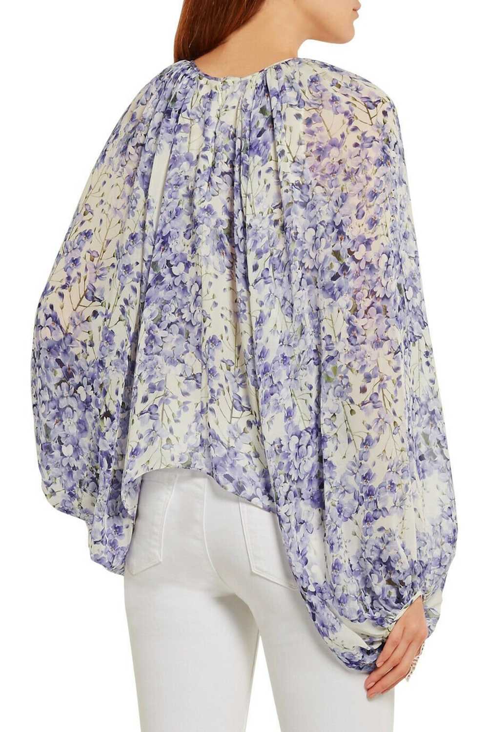 Giambattista Valli Pansy Floral Print Blouse SZ 4… - image 2