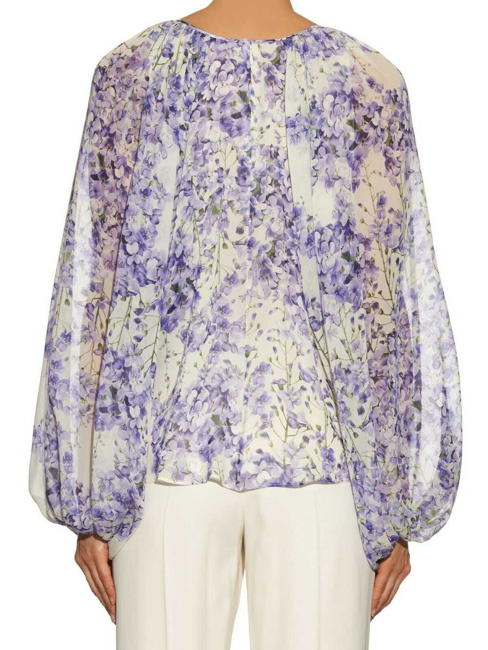 Giambattista Valli Pansy Floral Print Blouse SZ 4… - image 4