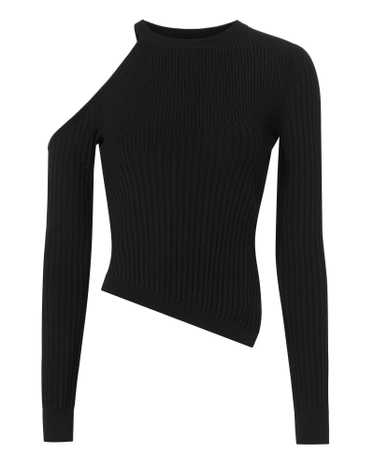 Cushnie Et Ochs Ribbed Cut Out Shoulder Top SZ M - image 1