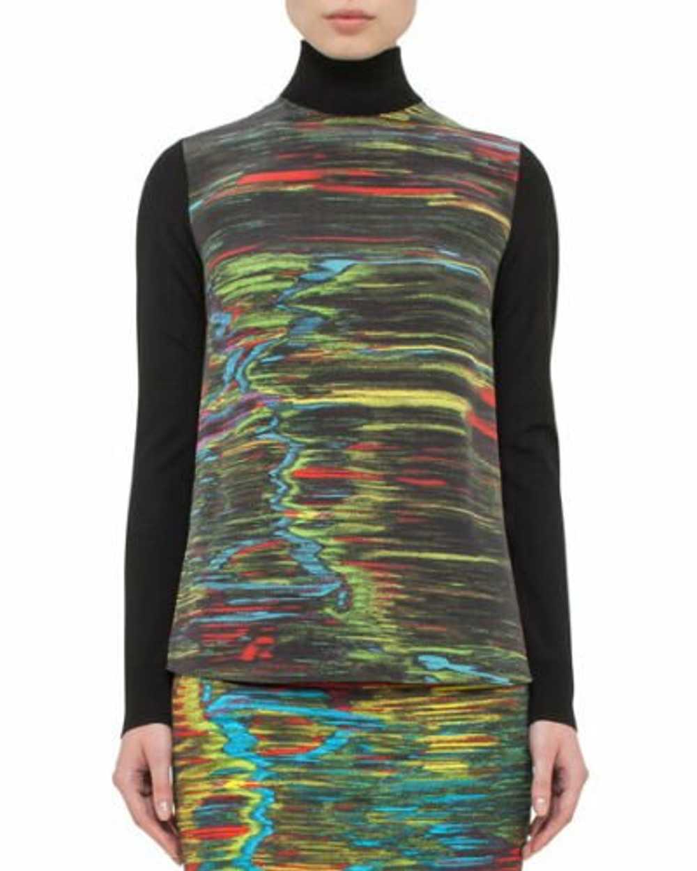 Akris Northern Lights Print Top SZ 42 = US 10 - N… - image 1