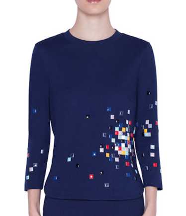 Akris Punto Pixel Stud Embellished Top SZ 42 = US 