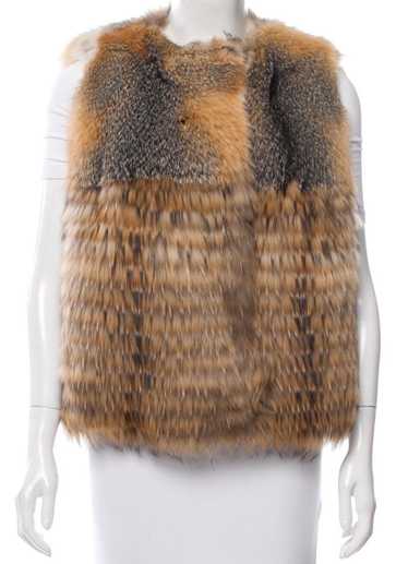 Yves Salomon Meteo Fox and Raccoon Fur Vest SZ 34… - image 1