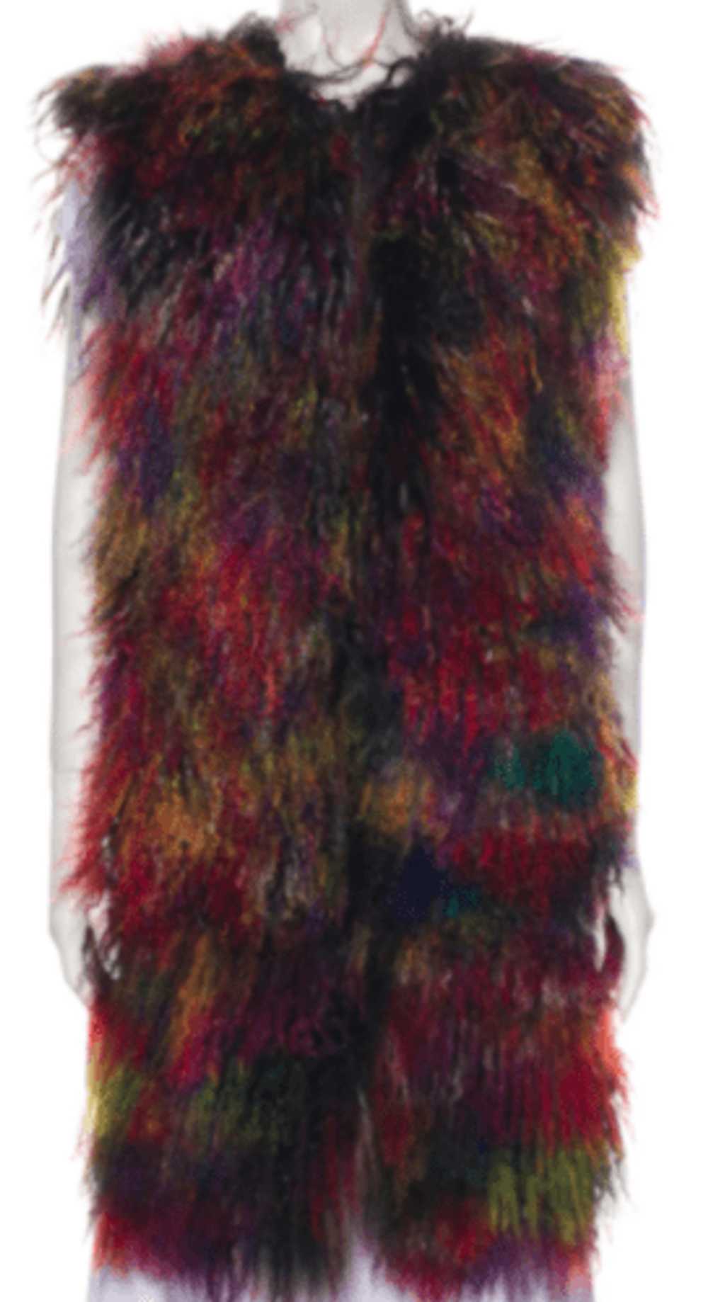 Emporio Armani Rainbow Mongolian Fur Vest SZ 42 =… - image 1