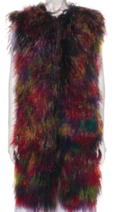 Emporio Armani Rainbow Mongolian Fur Vest SZ 42 =… - image 1