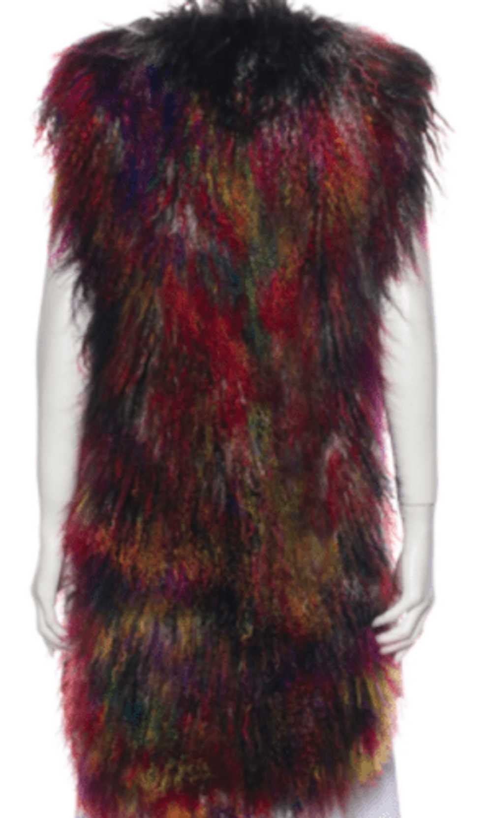 Emporio Armani Rainbow Mongolian Fur Vest SZ 42 =… - image 2